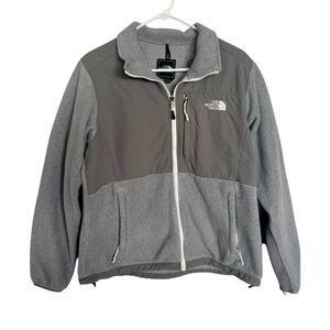 The North Face Gray Denali Fleece Full Zip Up Jacket Fall Winter L Retro